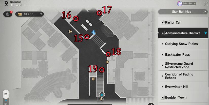 upper administrative district trash cans location in honkai star rail