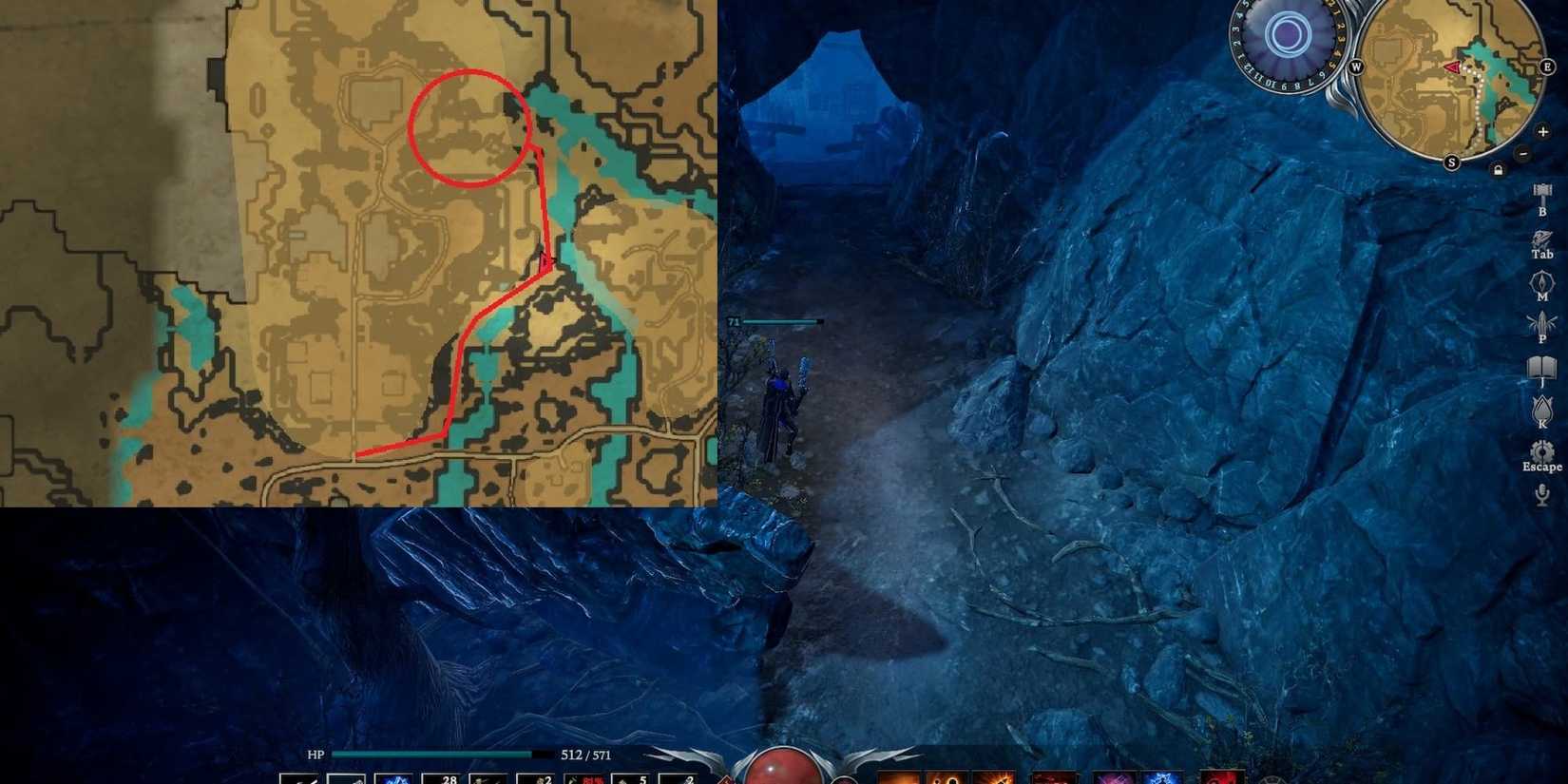 The hidden silver mine entrance in V Rising
