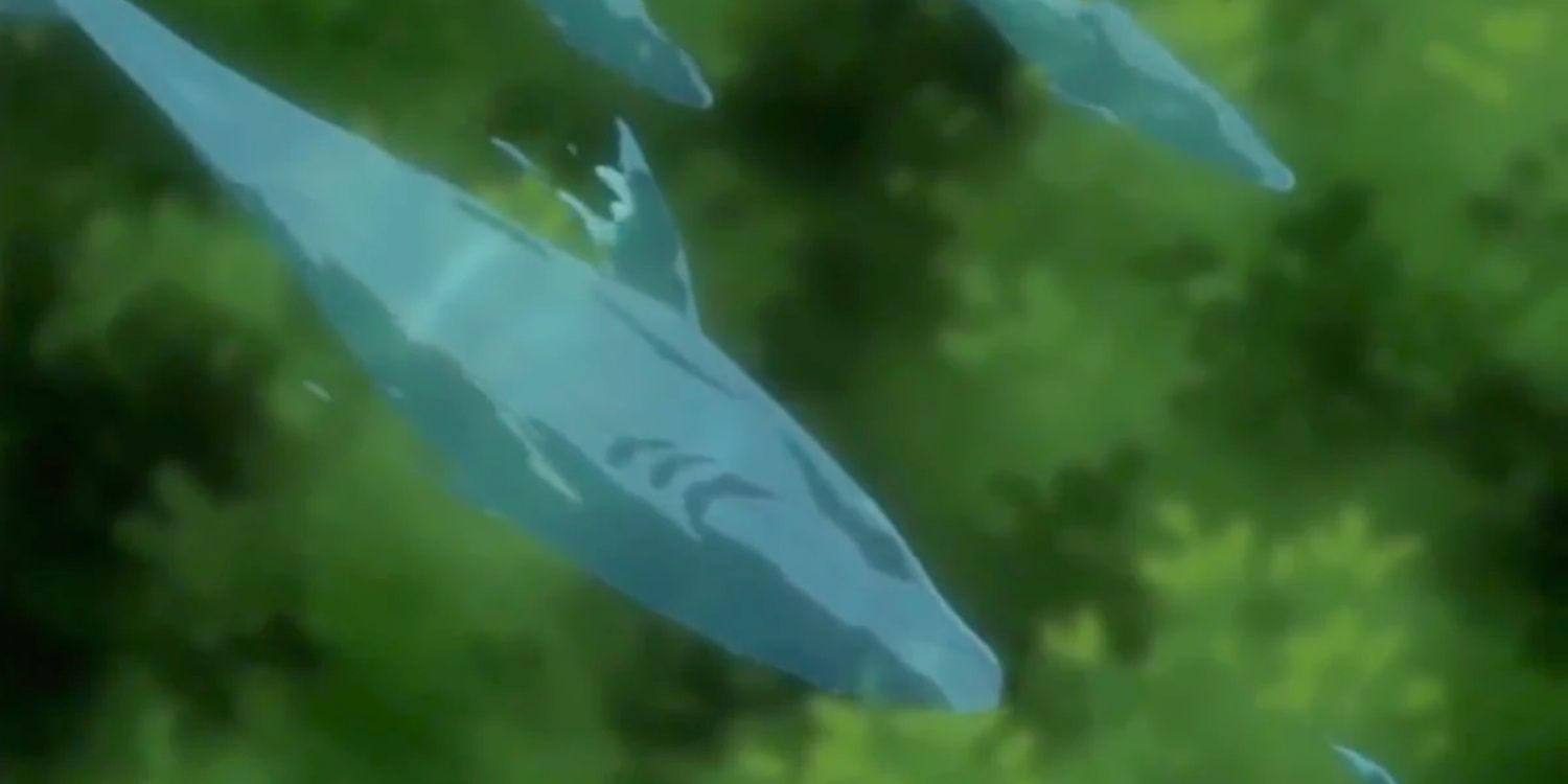 Water Release Four Sharks Rain jutsu in Naruto