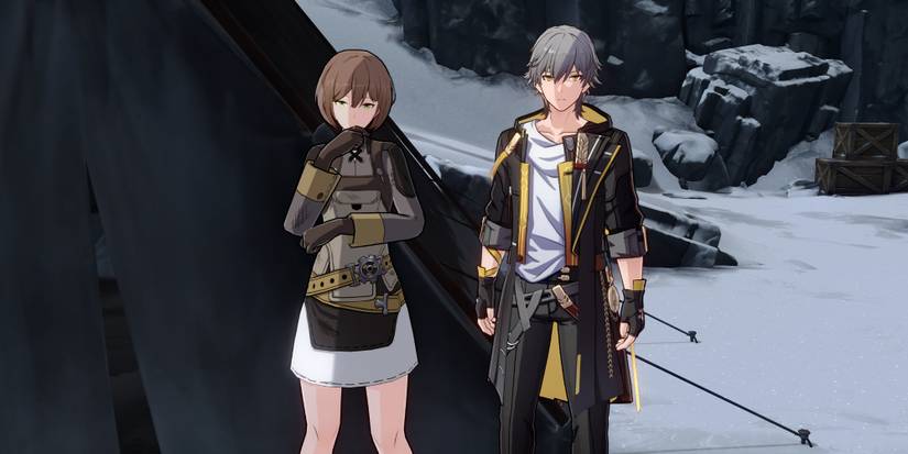 Trailblazer poses with Eunice, whose rap is needed for the achievement Winter City Trap