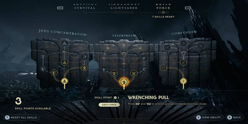 Wrenching Pull skill in Star Wars Jedi Survivor