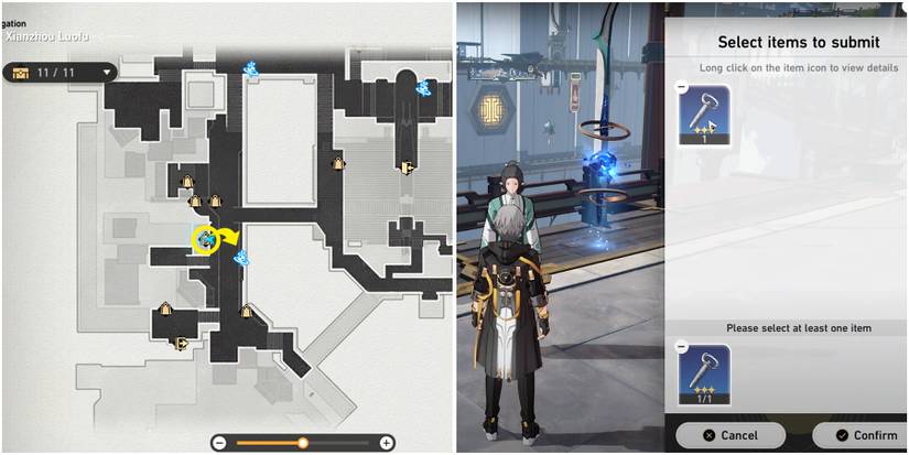 xianzhou loufu trading quest dirty mechanical part location in honkai star rail