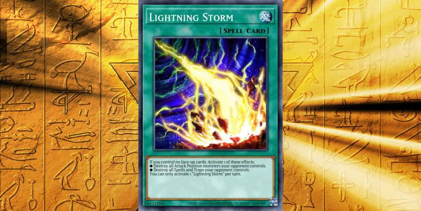 The Lightning Storm spell card from Yu Gi Oh