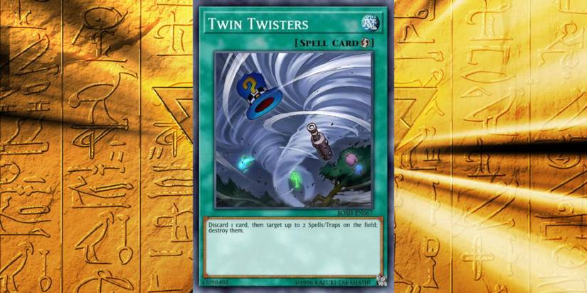 The Twin Twisters spell card from Yu Gi Oh