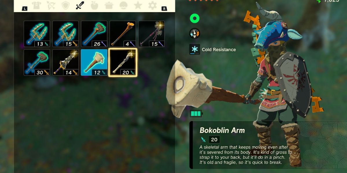 Zelda Tears of the Kingdom Best Early Weapons Fuse Bokoblin Arm