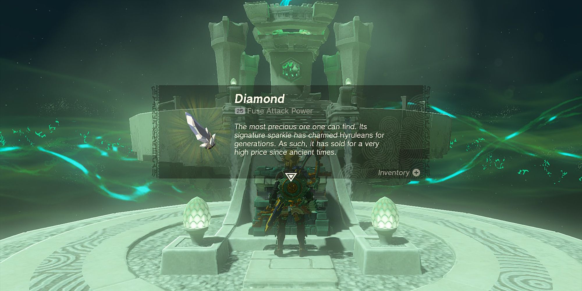 Zelda Tears of the Kingdom - Discovering A Diamond In A Raurus Blessing Chest Reward Shrine