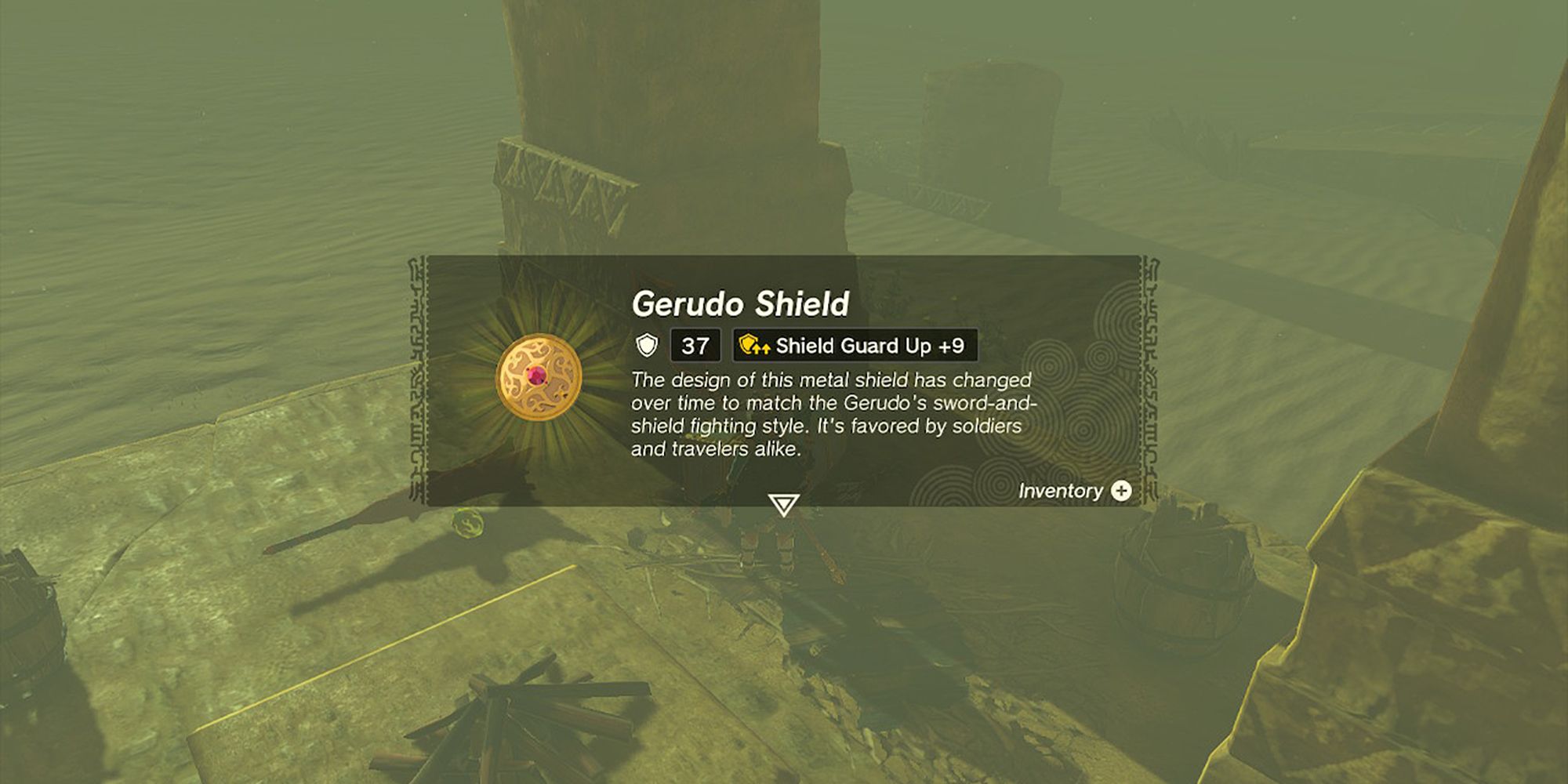 Zelda Tears of the Kingdom - Find a Gerudo shield from the chest that fell from shock
