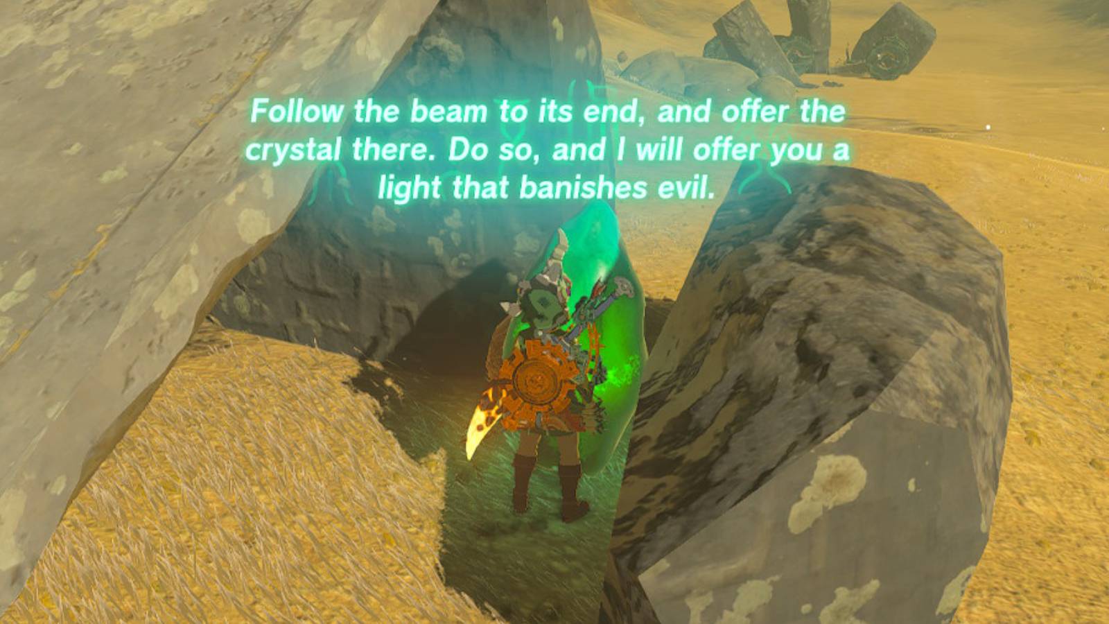 Zelda Tears of the Kingdom Green Crystal Gerudo Canyon Rakakudaj Shrine