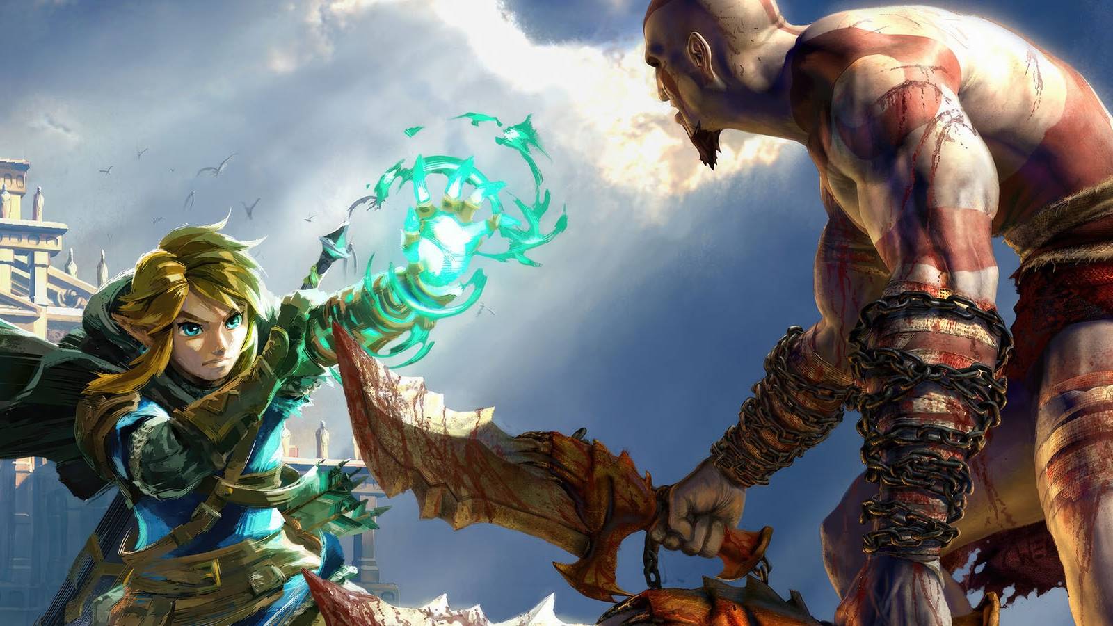 zelda tears of the kingdom link god of war kratos