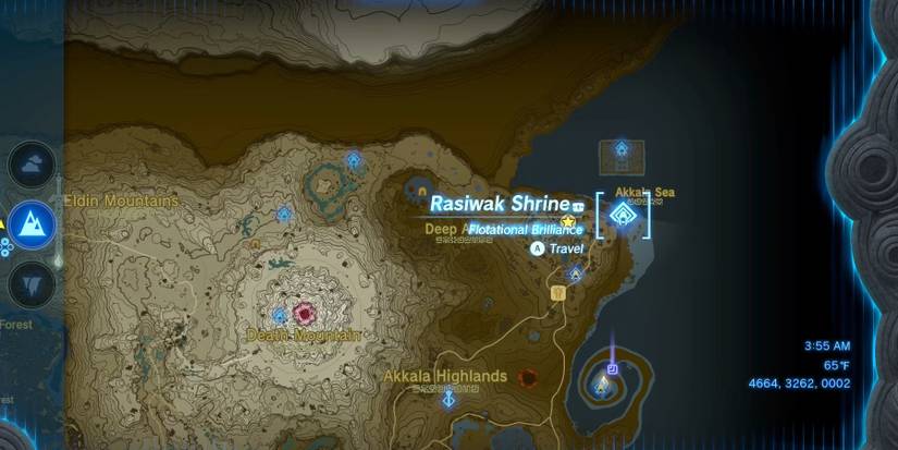 zelda tears of the kingdom rasiwak shrine map