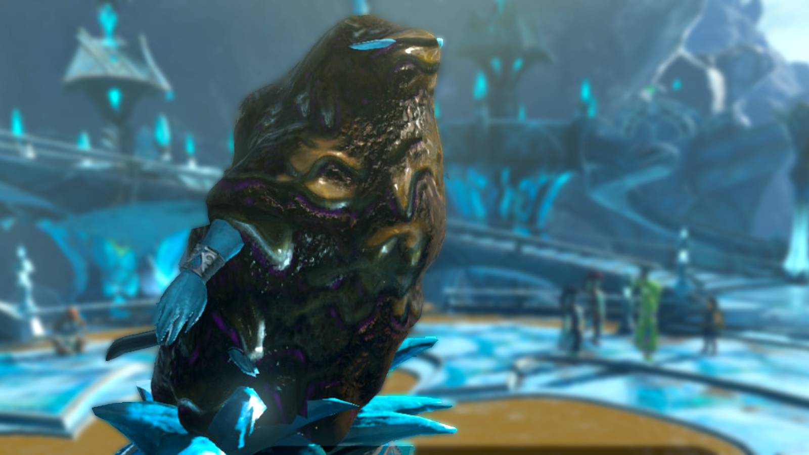 Zelda Tears of the Kingdom Sludge Covered Statue Clean Splash Fruit Zora Domain