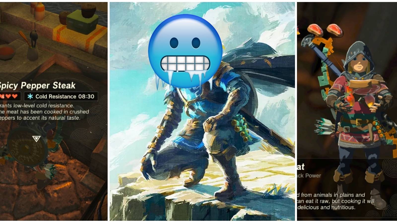 zelda tears of the kingdom spicy pepper steak recipe cook cold resistance-1