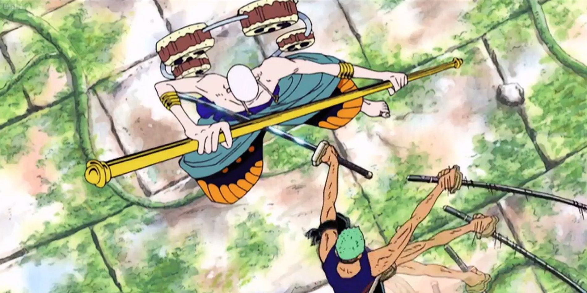 Zoro fights Enel