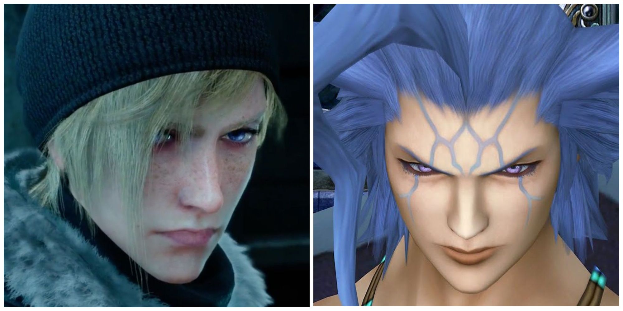 Prompto and Seymour in Final Fantasy 15 and Final Fantasy 10