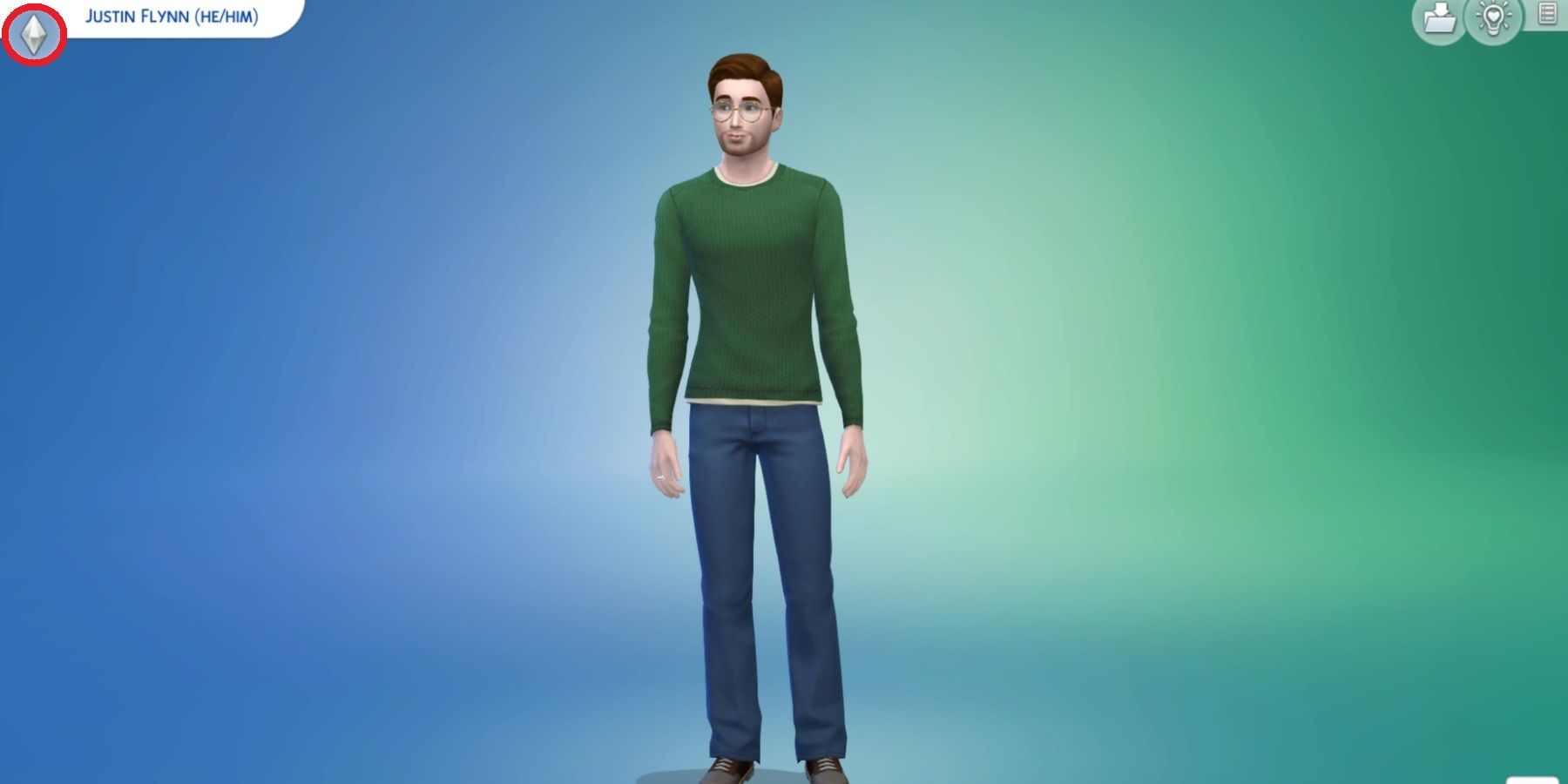 The character creation menu in The Sims 4