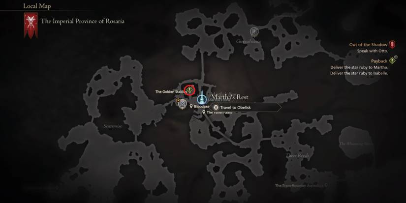 The Martha's Rest map in Final Fantasy 16