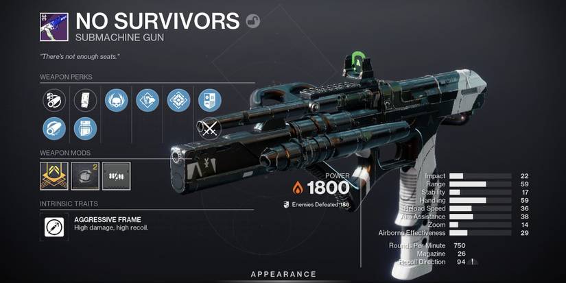A PvE roll for the No Survivors SMG in Destiny 2