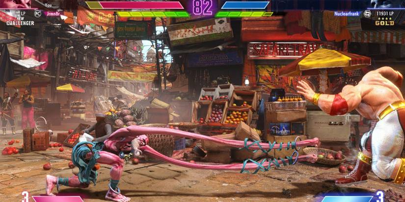 Zangief getting zoned by Dhalsim