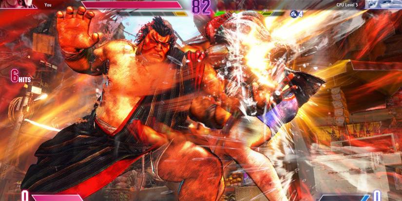 E. Honda landing a corner combo on Manon