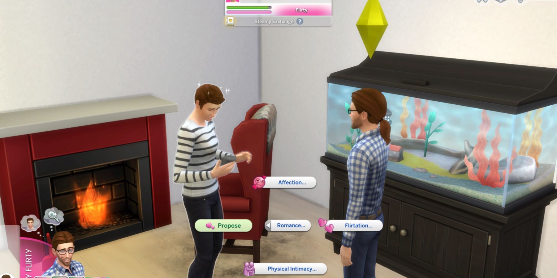 Proposing to a Sim in The Sims 4