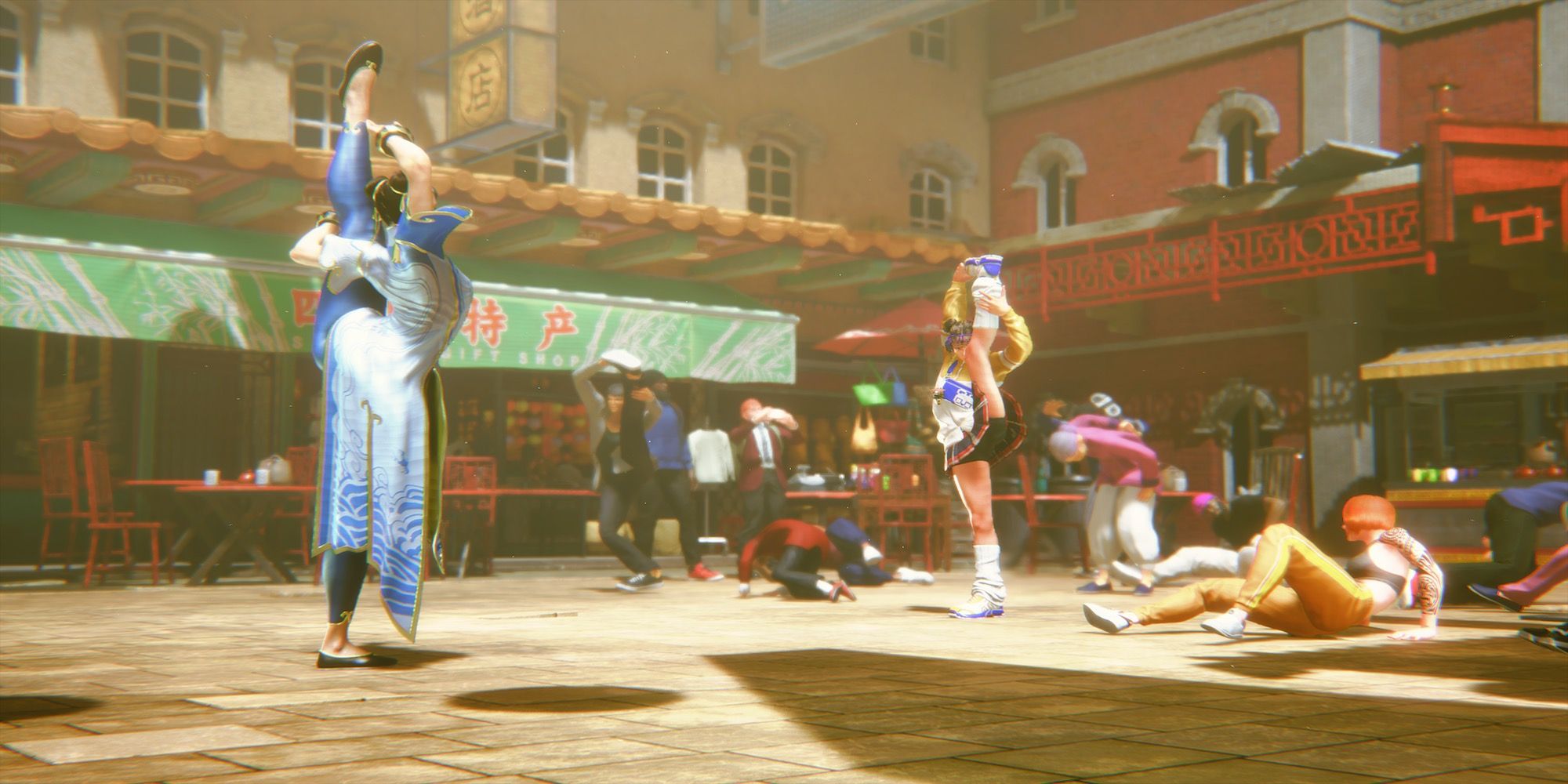 A cutscene featuring characters in Street Fighter 6
