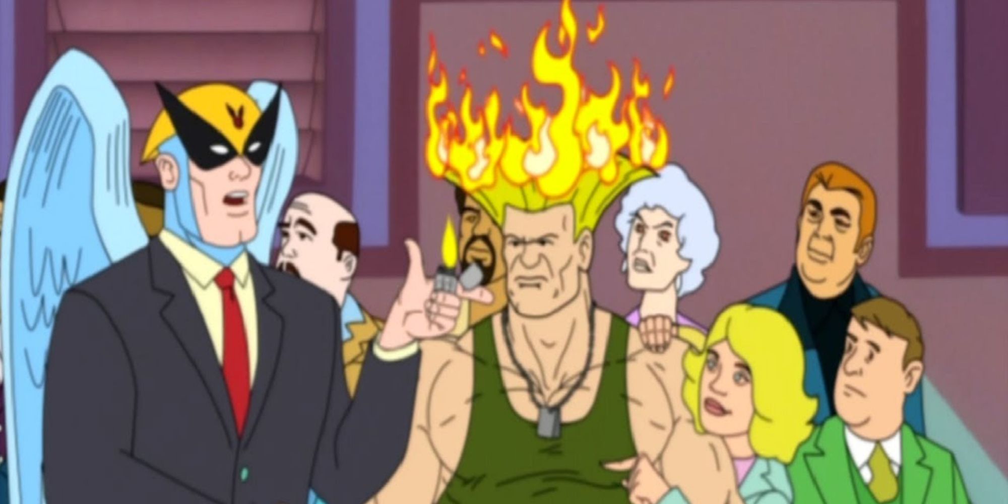 A scene featuring characters in Harvey Birdman Attorney At Law