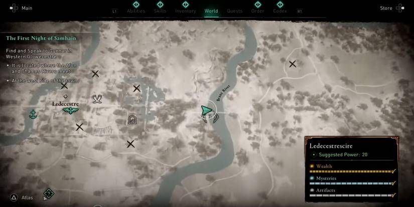 AC Valhalla Nymdesfelda Altar pointed on map