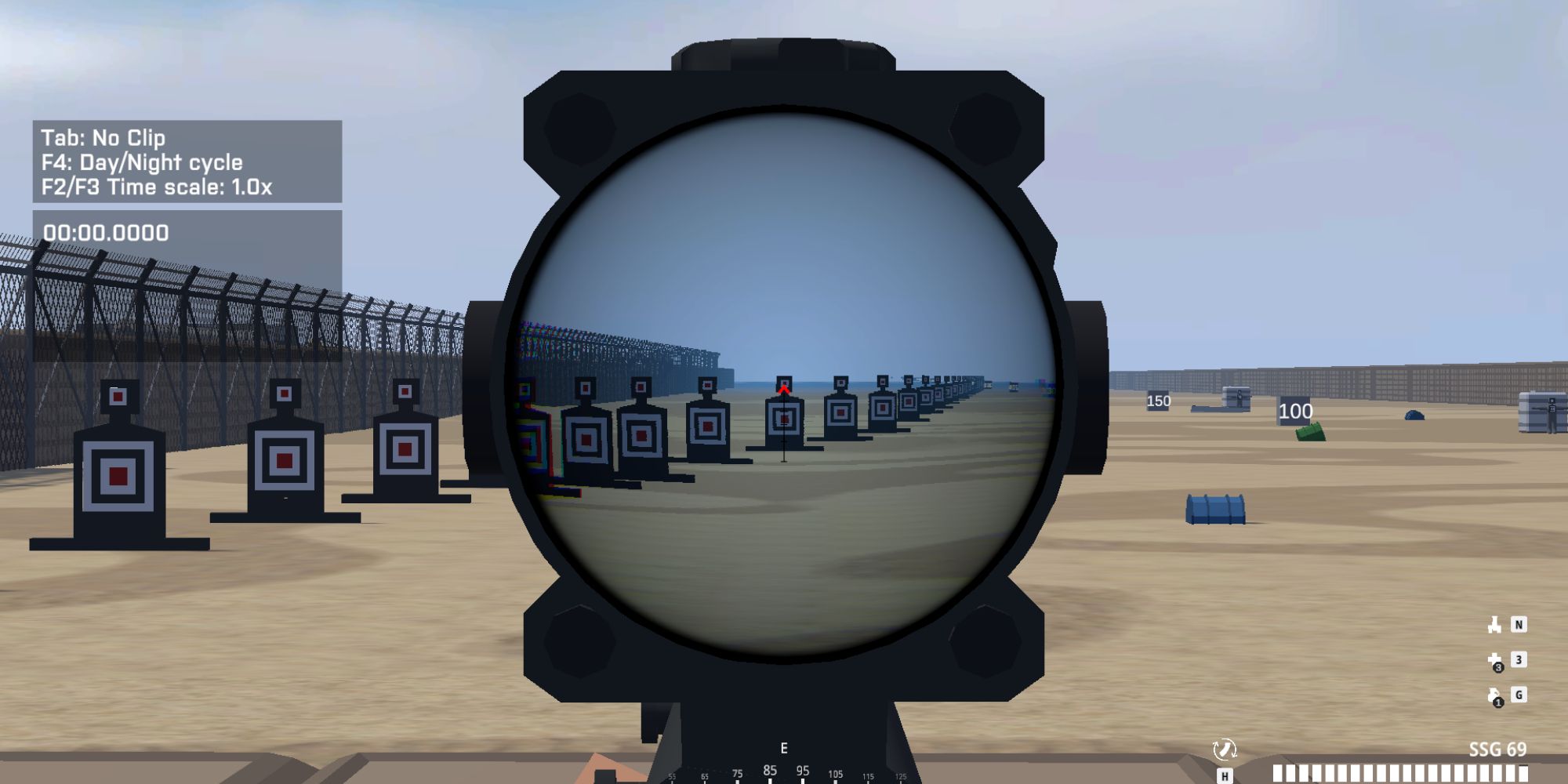 The ACOG Scope shown in-game on the training grounds of BattleBit Remastered