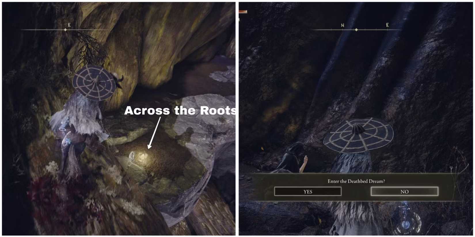 across the roots site of lost grace location in elden ring