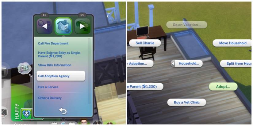 Adopting a pet in The Sims 4