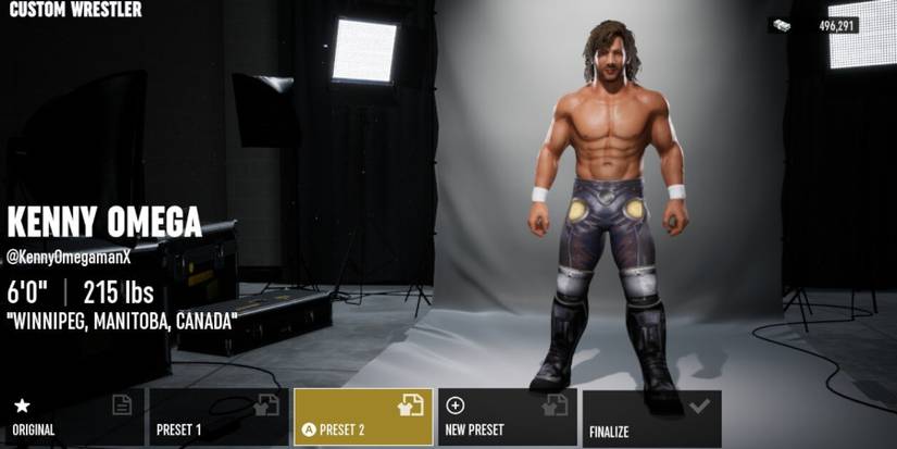 AEW Fight Forever -  Kenny Omega customize menu