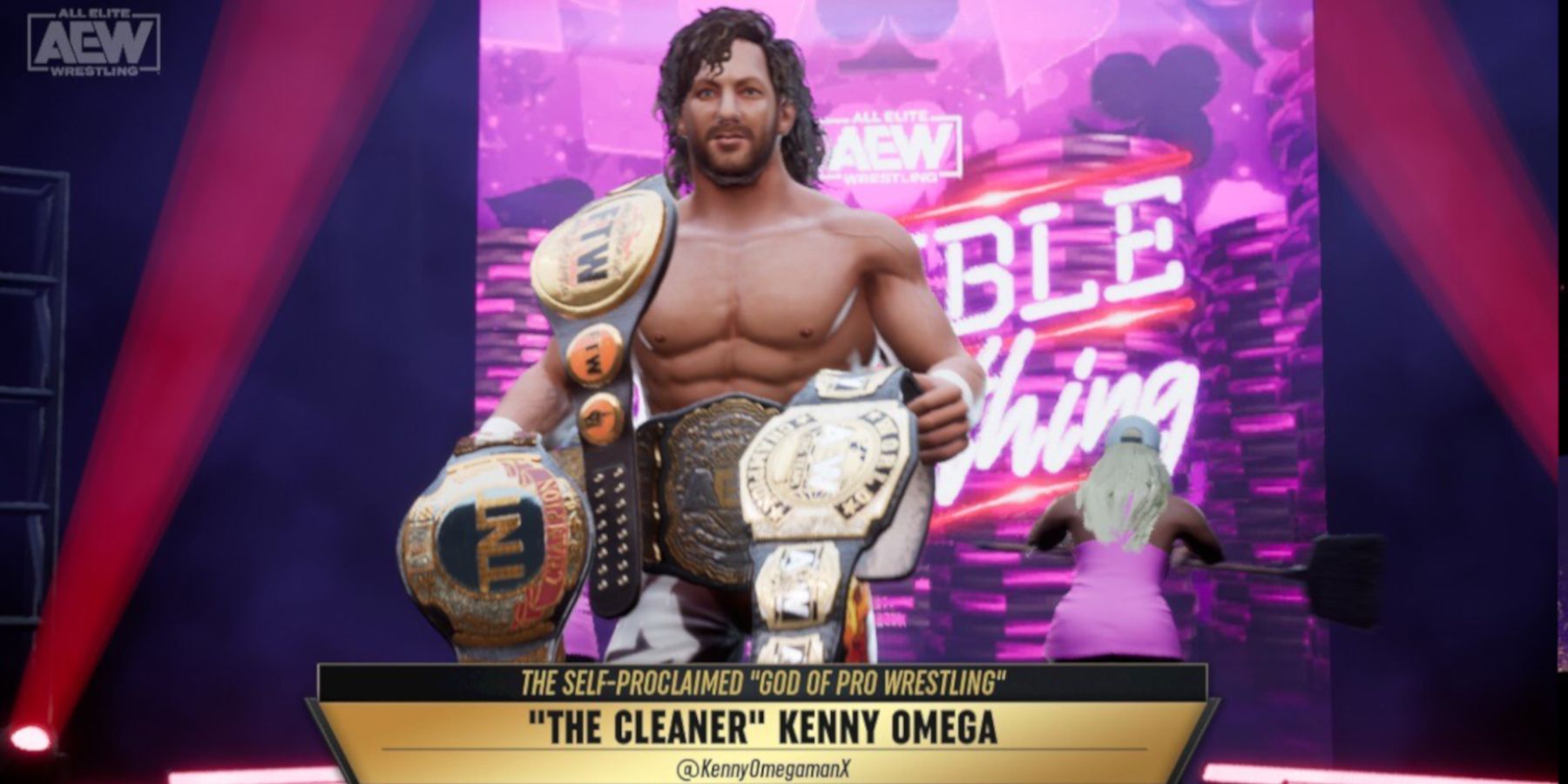 AEW Fight Forever -  Kenny Omega with all the belts