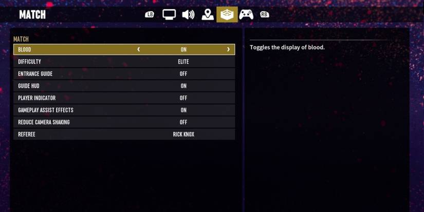 AEW Fight Forever -  match opttions