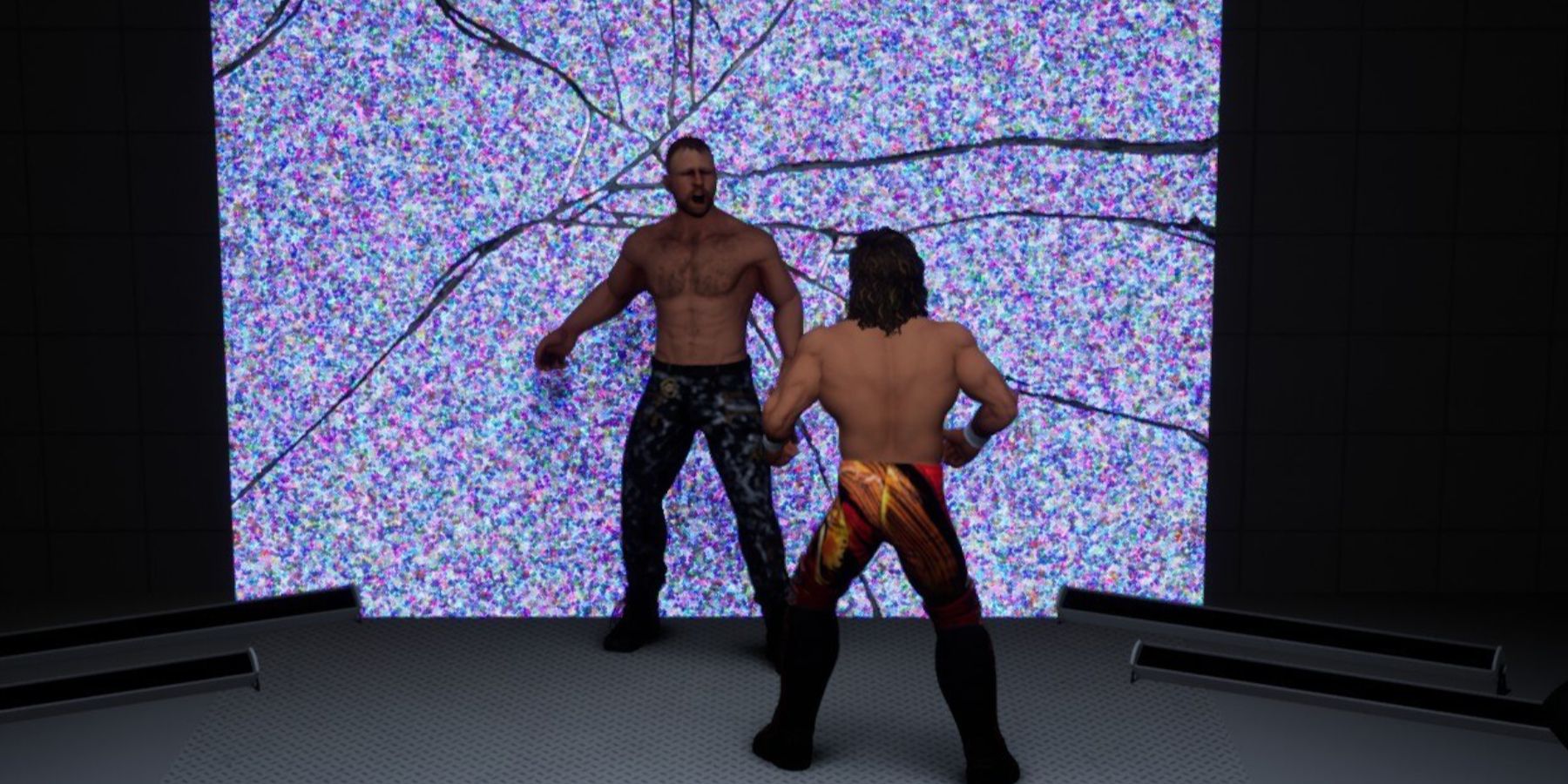 AEW Fight Forever -  Moxley against the broken screen