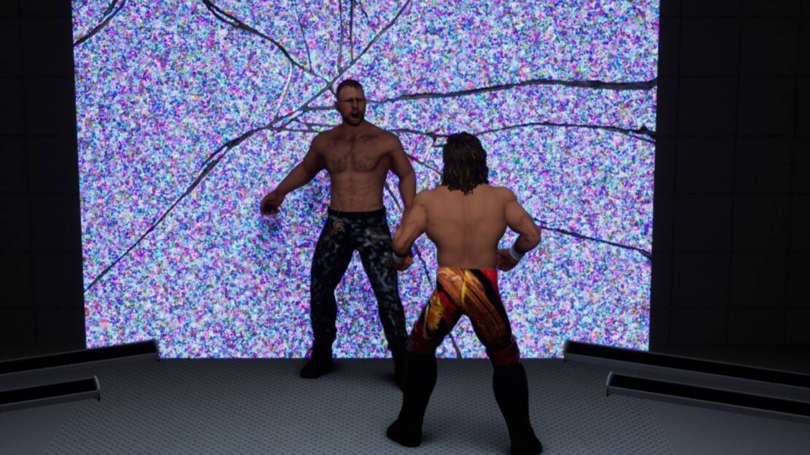 AEW Fight Forever -  Moxley against the broken screen