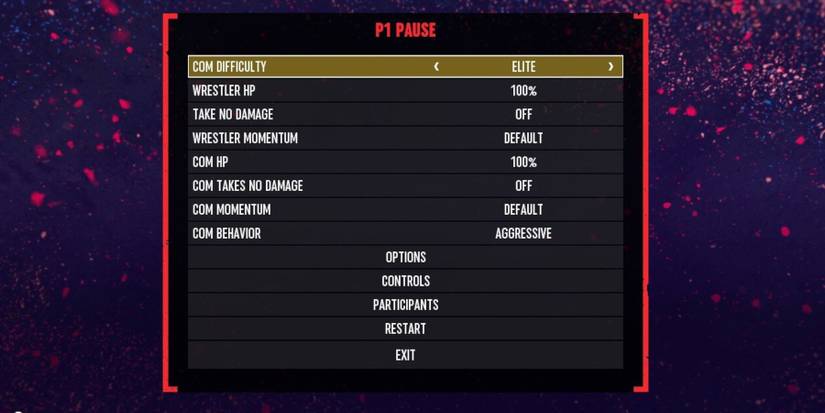 AEW Fight Forever -  Training mode options