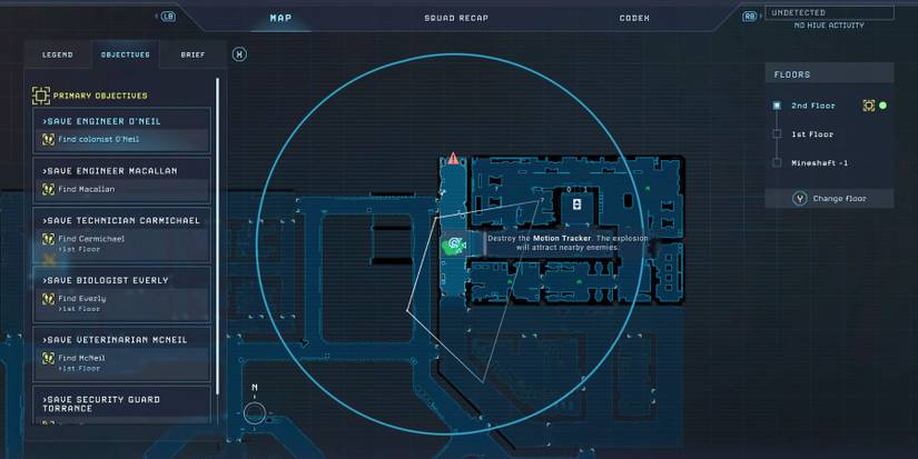 aliens dark descent deployable motion tracker map view