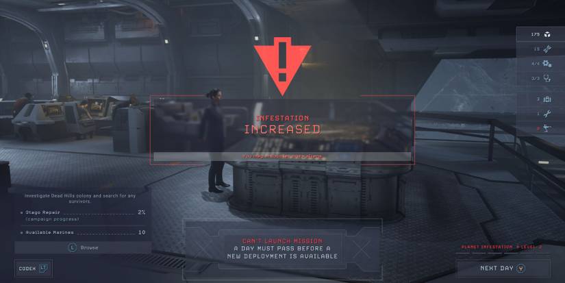Aliens dark descent infestation level increased