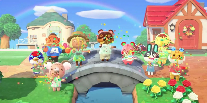 villagers in animal crossing celebrating