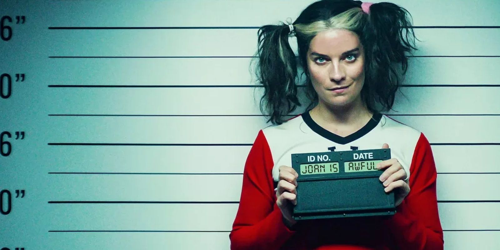 Annie Murphy takes a mugshot in Black Mirror