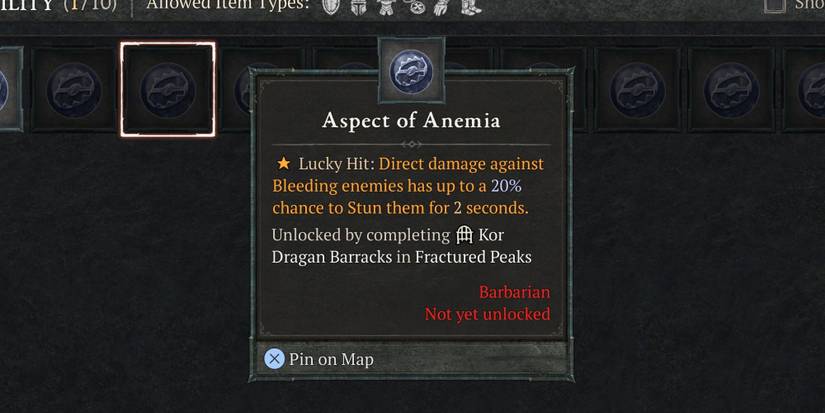 The Aspect of Anemia in Diablo 4