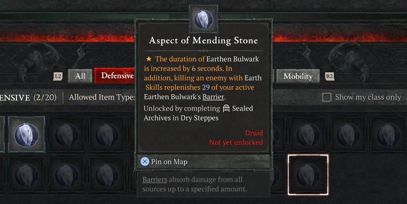 The Aspect of Mending Stone in Diablo 4