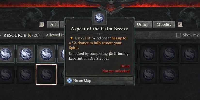 The Aspect of the Calm Breeze in Diablo 4