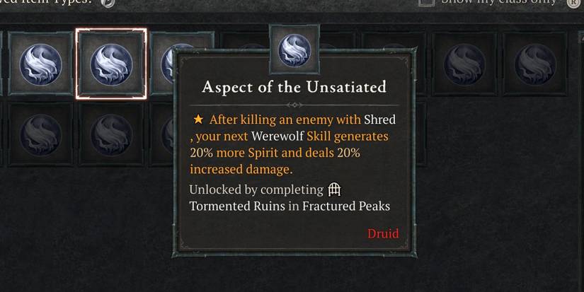 The Aspect of the Unsatiated in Diablo 4