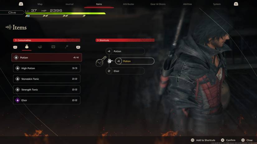 Assigning Item Shortcuts in Final Fantasy 16