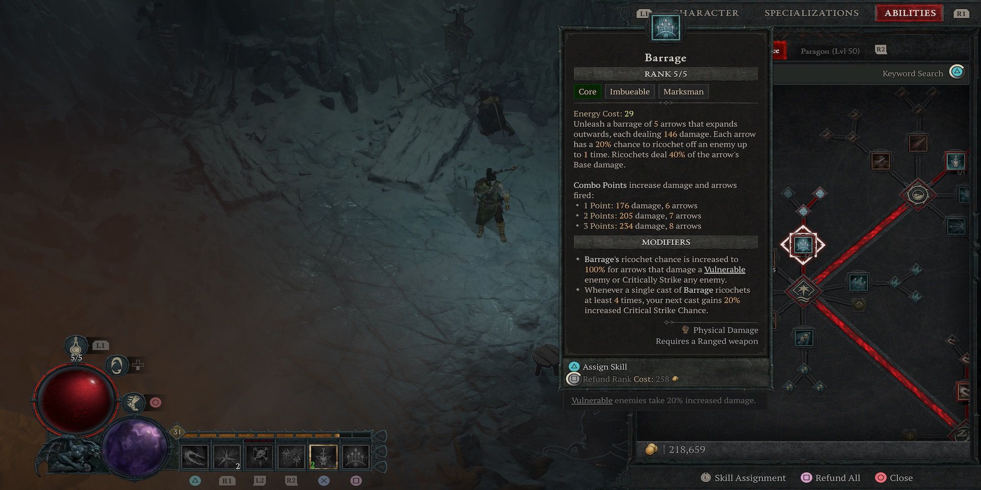 Barrage Rogue skill in Diablo 4