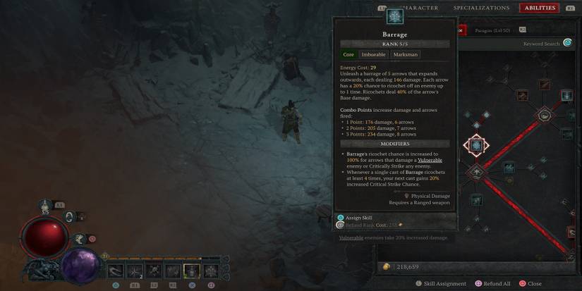 Barrage Rogue skill in Diablo 4