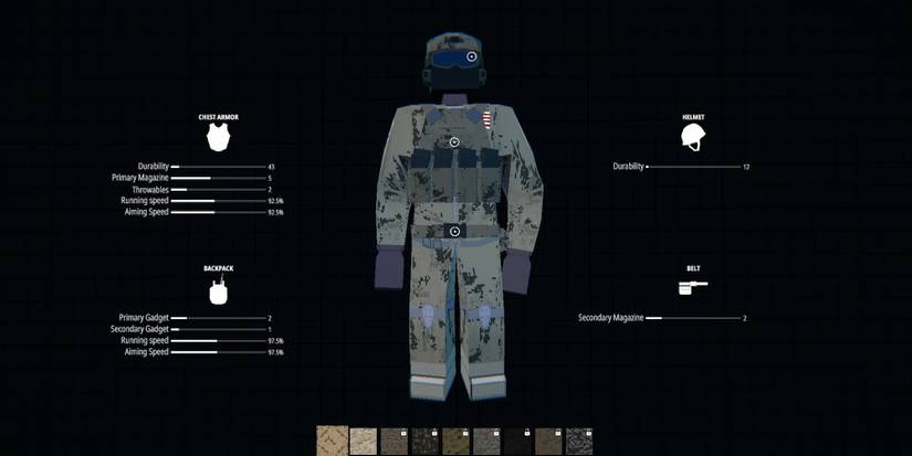 Character customization screen in BattleBit Remastered