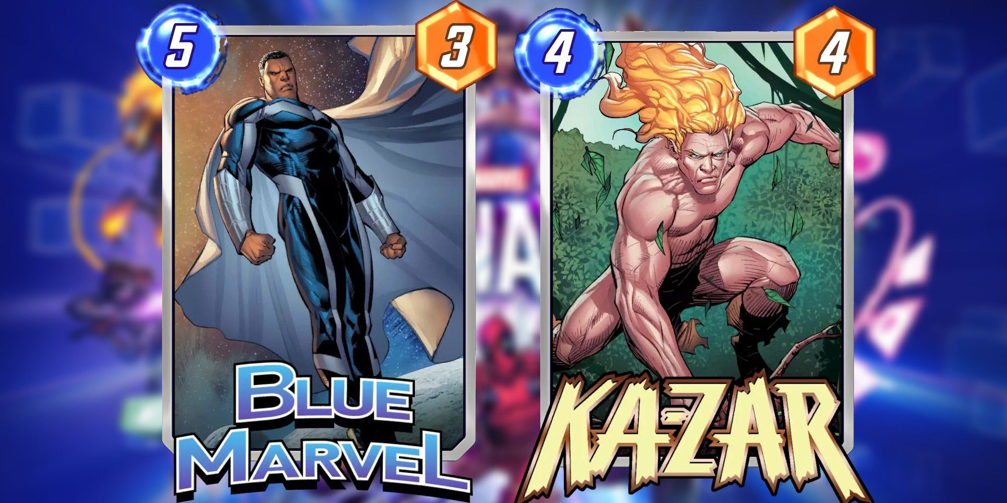 ka-zar and blue marvel cards