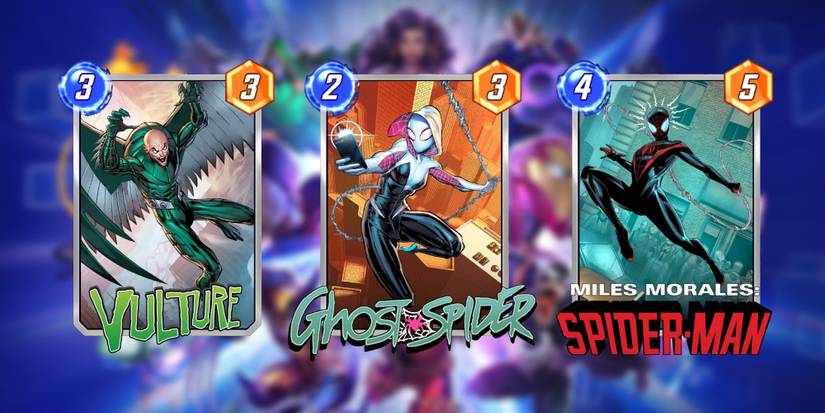 vulture, ghost-spider, and miles morales cards